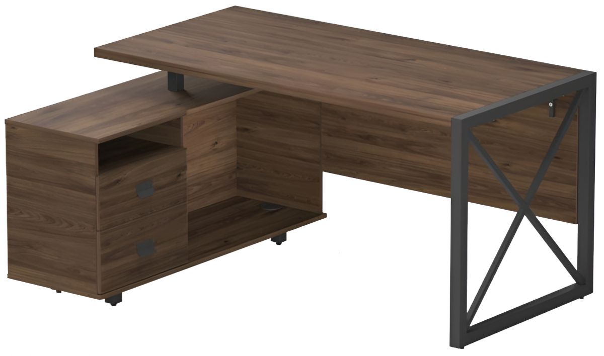 Стол рабочий универсальный Калифорния Хардвиг СР01 ЛДСП Темный орех