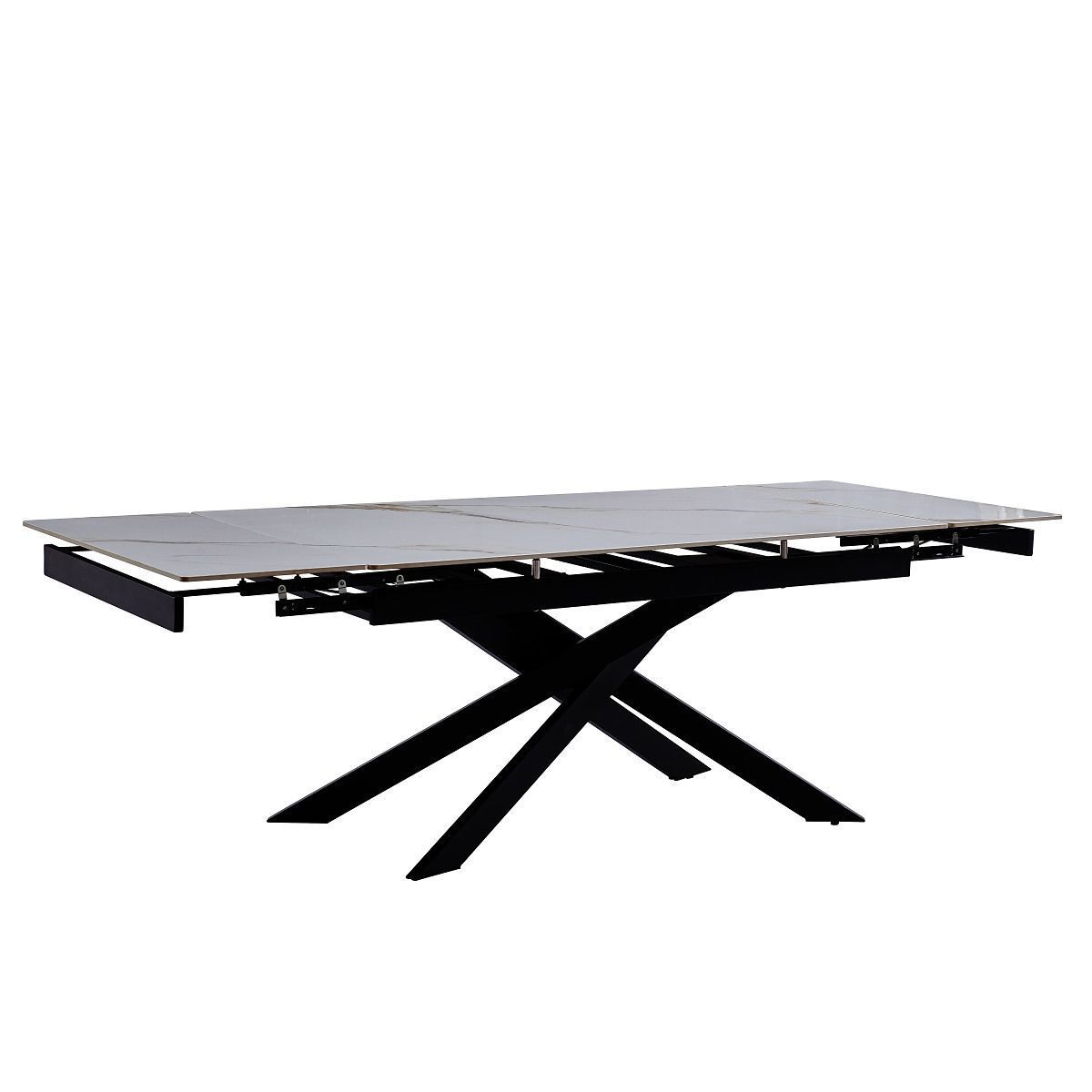 Стол раскладной Kass gold, 160-240-90X76, керамич. столешница, основ. металл черный DT333