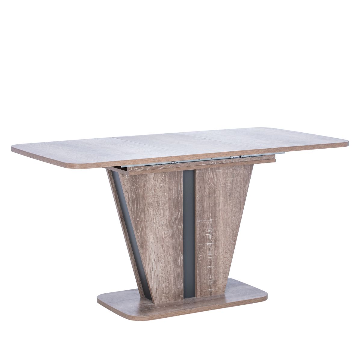 Стол раздвижной 80.528 Leset Бари, Дуб сакраменто, компаньон Антрацит Дуб сакраменто