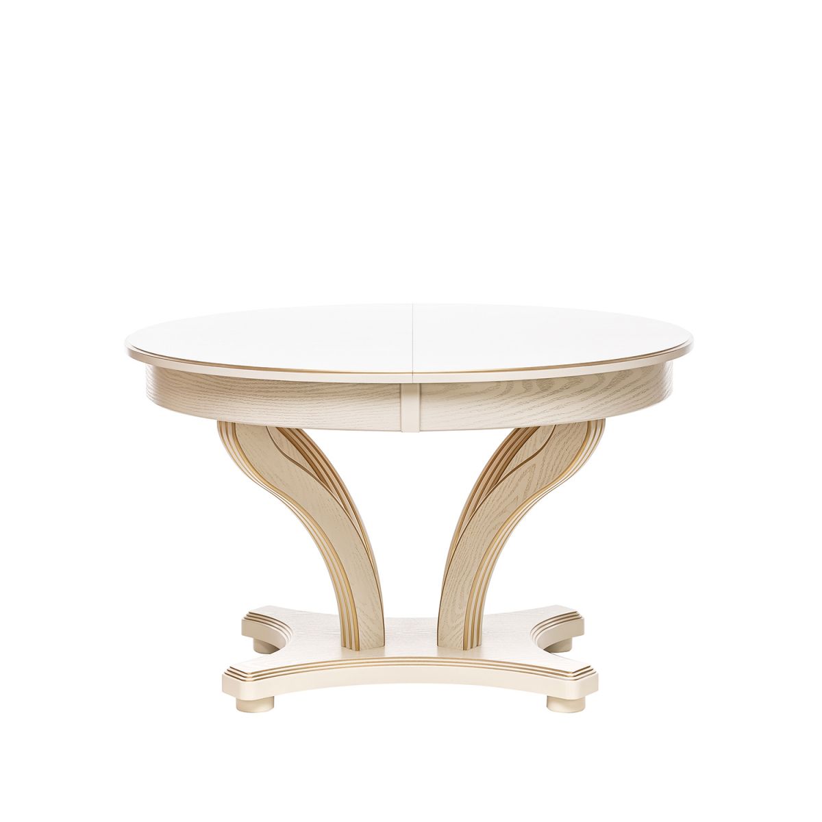 Стол раздвижной Leset Ромео 1Р Слоновая кость патина золото, Слоновая кость