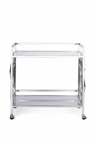 Стол сервировочный Эмили ЕТ-219 | 80х40х82 см | глянцевое серебро