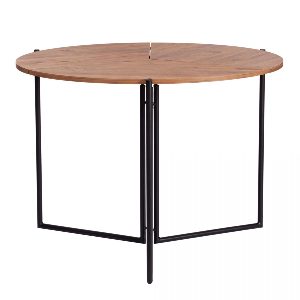 Стол складывающийся YOOP (mod. 1212) ЛДСП+меламин-металл, 100 x 100 x 72 см, сосна-чёрный