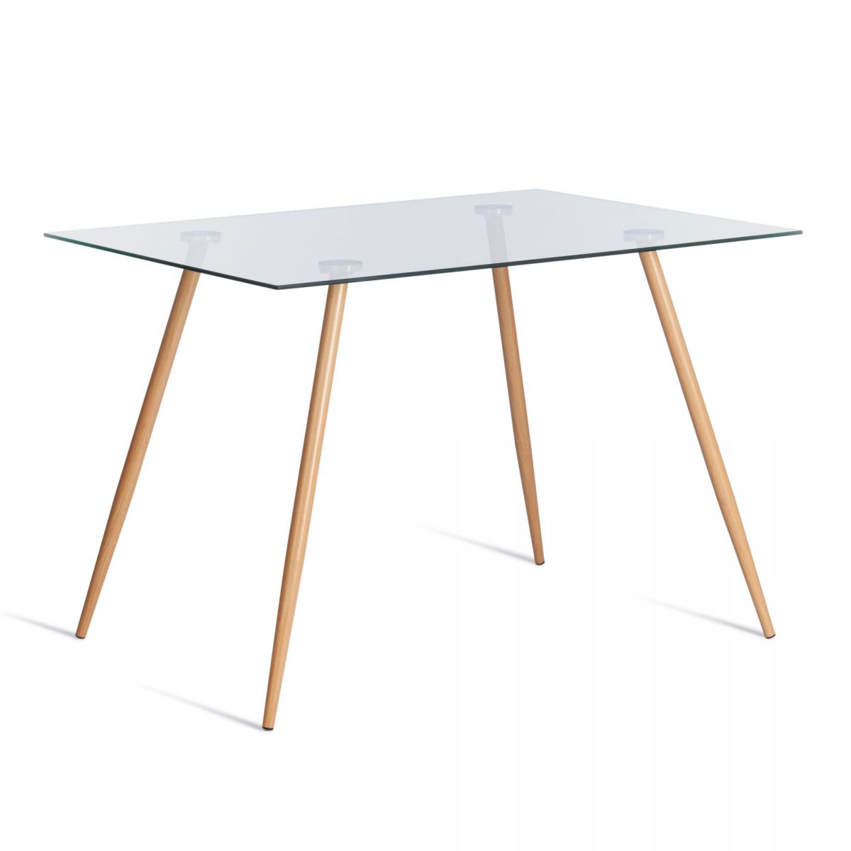 Стол SOPHIA (mod. 5003) металл-стекло (8мм), 110 х 80 х 75 см, бук-прозрачный