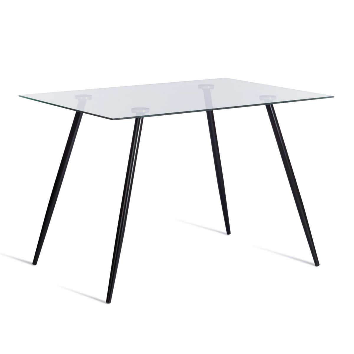 Стол SOPHIA (mod. 5003) металл-стекло (8мм), 110 х 80 х 75 см, черный - прозрачный