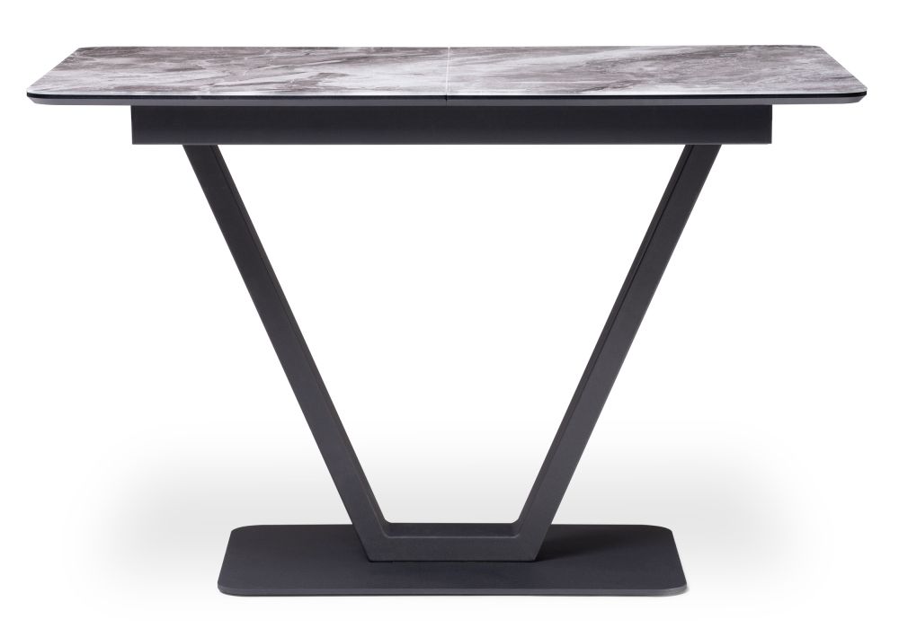 Стол стеклянный Бугун мрамор серый - черный