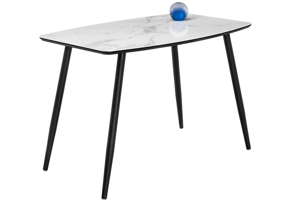 Стол Эмма вставка стекло - черный - черная шагрень