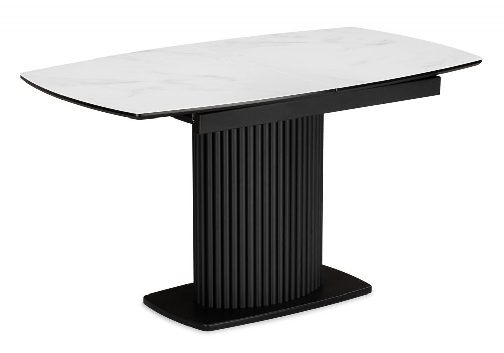 Стол стеклянный Фестер 140(180)х80 кристл статуарио - черный