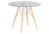 Стол стеклянный PT-151 90х90х76 clear glass - wood - 5