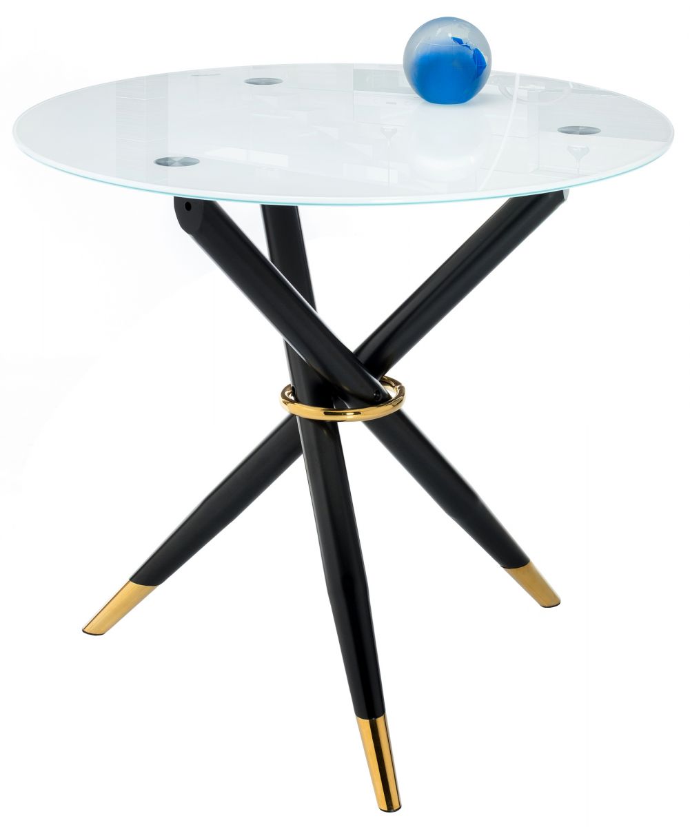 Стол стеклянный Rock white - black