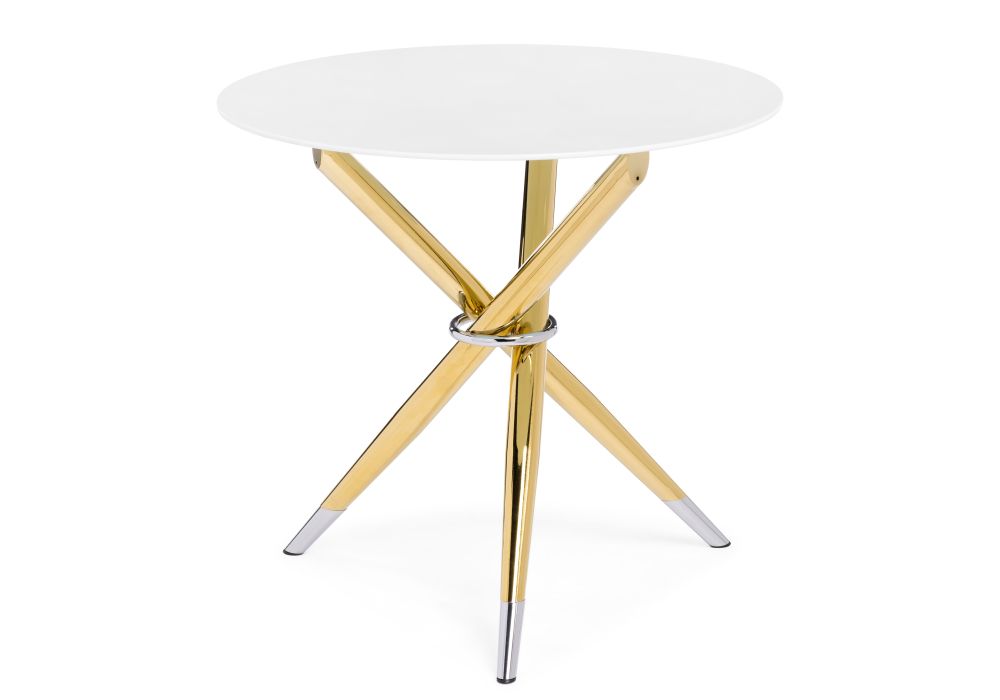Стол стеклянный Rock 80х75 white - gold