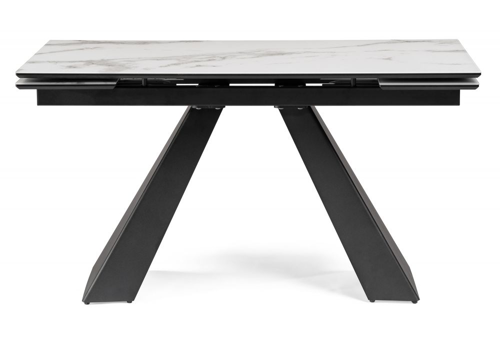 Стол Торвальд белый мрамор - черный