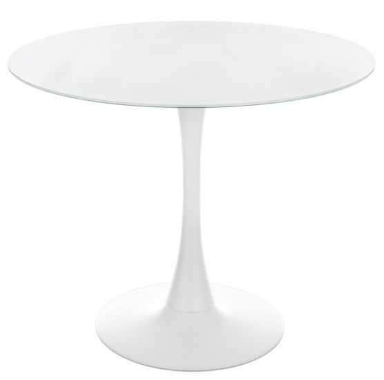 Стол стеклянный Tulip 90 white