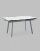 Стол Тайл 140-200, 85, 75 столешница Snow white подстолье металл серый - 2