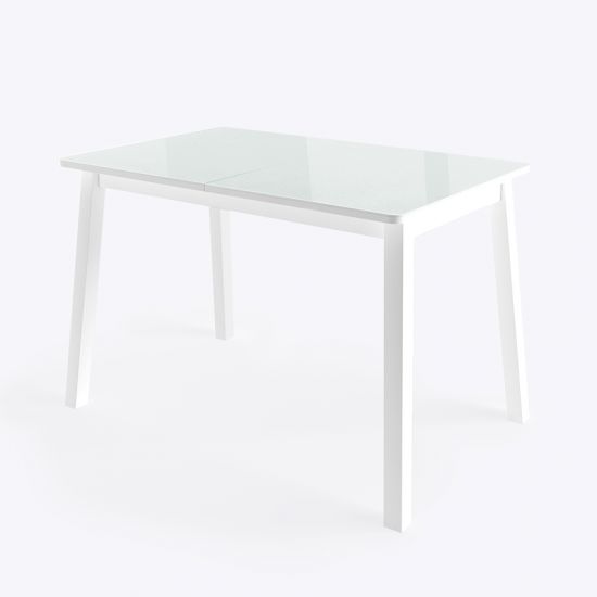 ТИРК стол раздвижной со стеклом 110(140)х70, Белый-Белый, шт