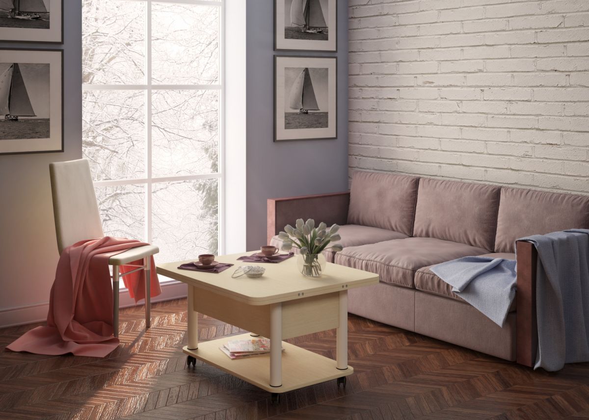 Стол Дебют 3 трансформер-ЛДСП-86(172)*72*48,8-Венге светлый, ножки белые-Венге светлый-