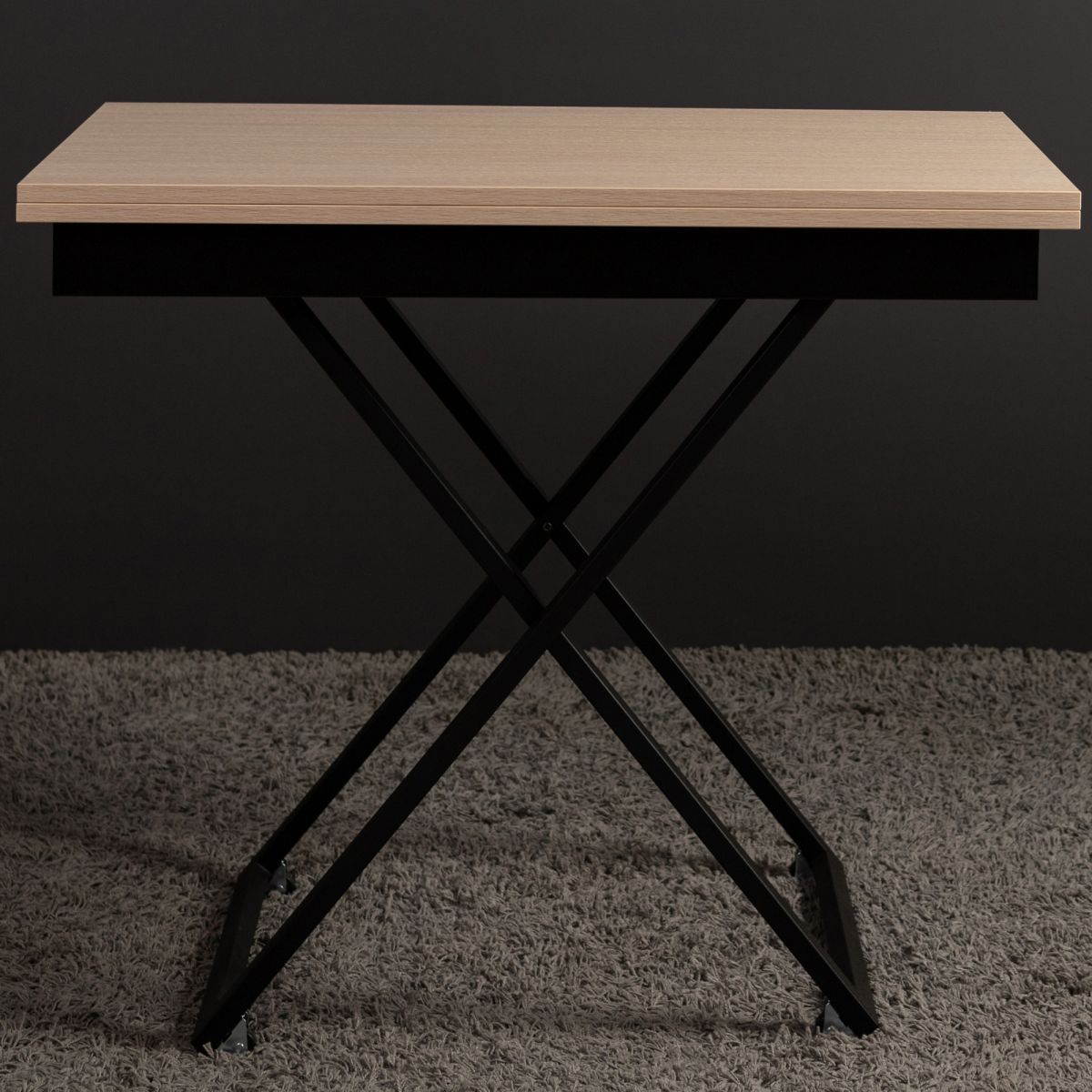 Стол-трансформер Левмар Apollo D31-S53 выбеленный дуб-черные опоры