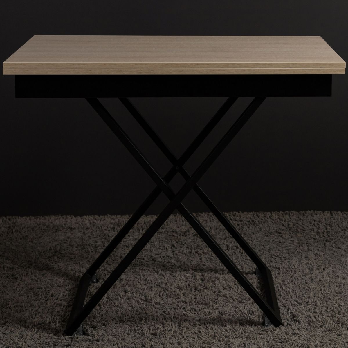 Стол-трансформер Левмар Apollo D68-S53 дуб шамони светлый-черные опоры