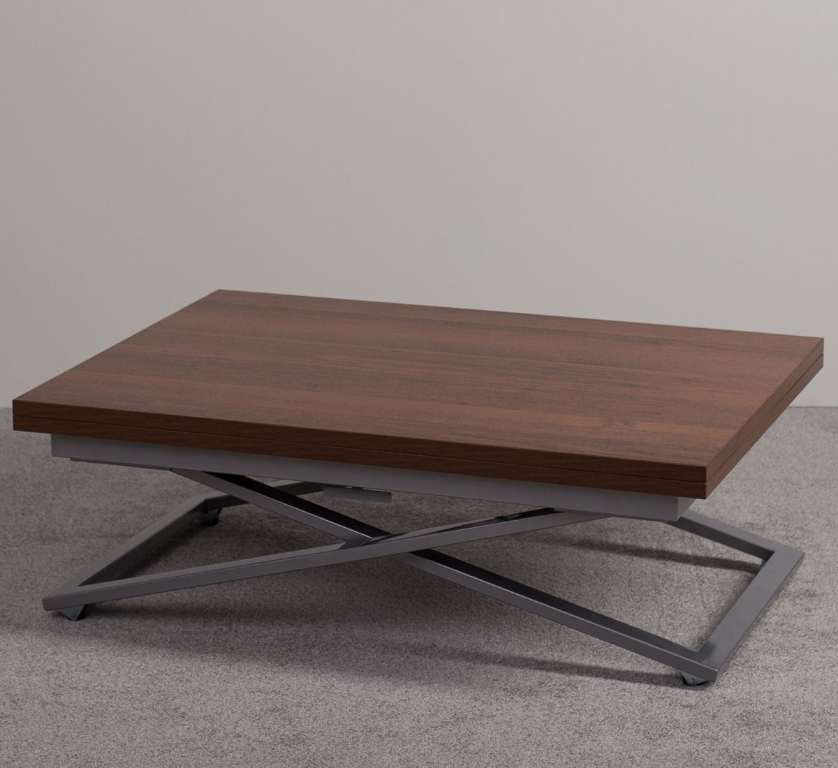 Стол-трансформер Левмар Compact D44-S59 миланский орех- опоры серебро