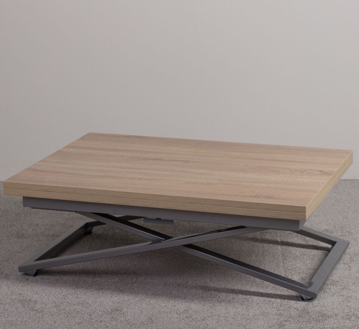 Стол-трансформер Левмар Compact D89-S59 сонома- опоры серебро