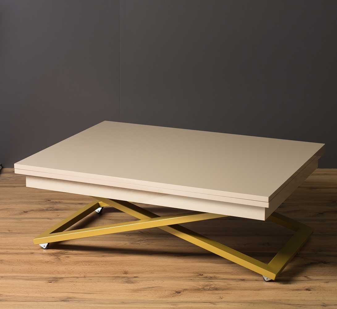 Стол-трансформер Левмар Cross G41-S90 Капучино-золото