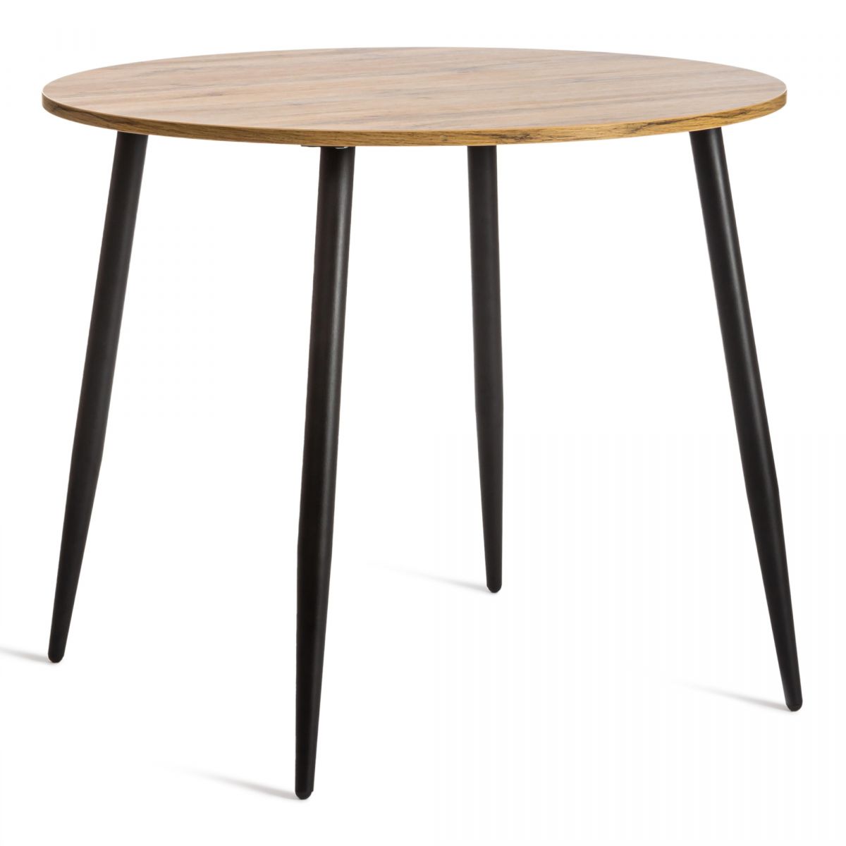 Стол URANUS ЛДСП-металл, 90x90x77 см, Дуб вотан-Черный