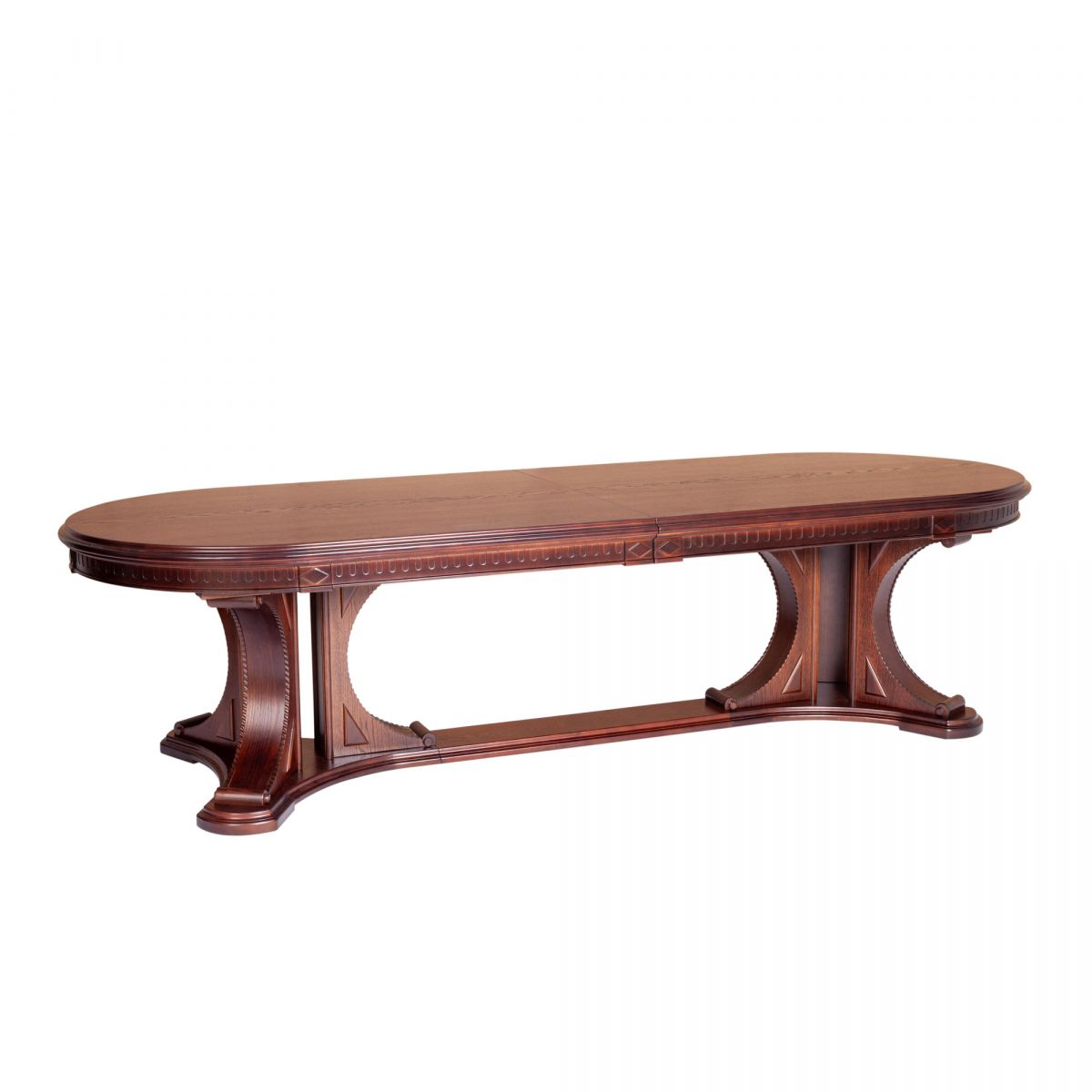 Стол VERSAL овальный бук, мдф, 300 (350-400) х 110 х 78 см, Tobacco