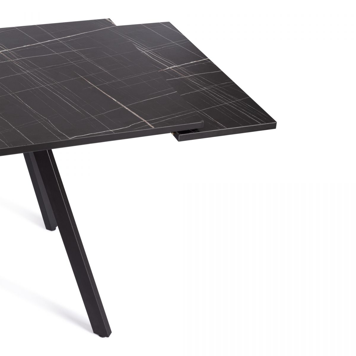 Стол VIGO ЛДСП-HPL-металл, 120 x 80 x 30 х 30 х 75 см, Мрамор чёрный-чёрный