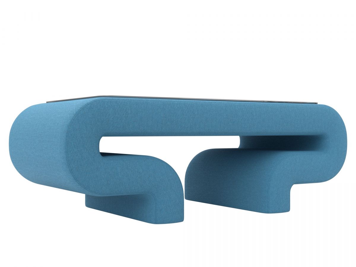 125808 Стол Волна | рогожка | амур голубой