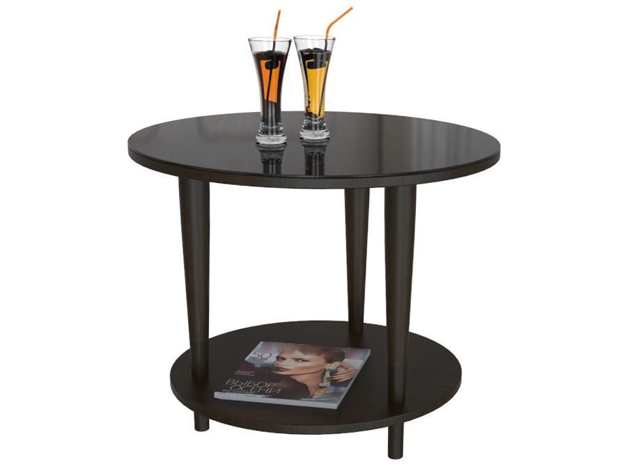 Стол журнальный BeautyStyle 10 венге-стекло черное
