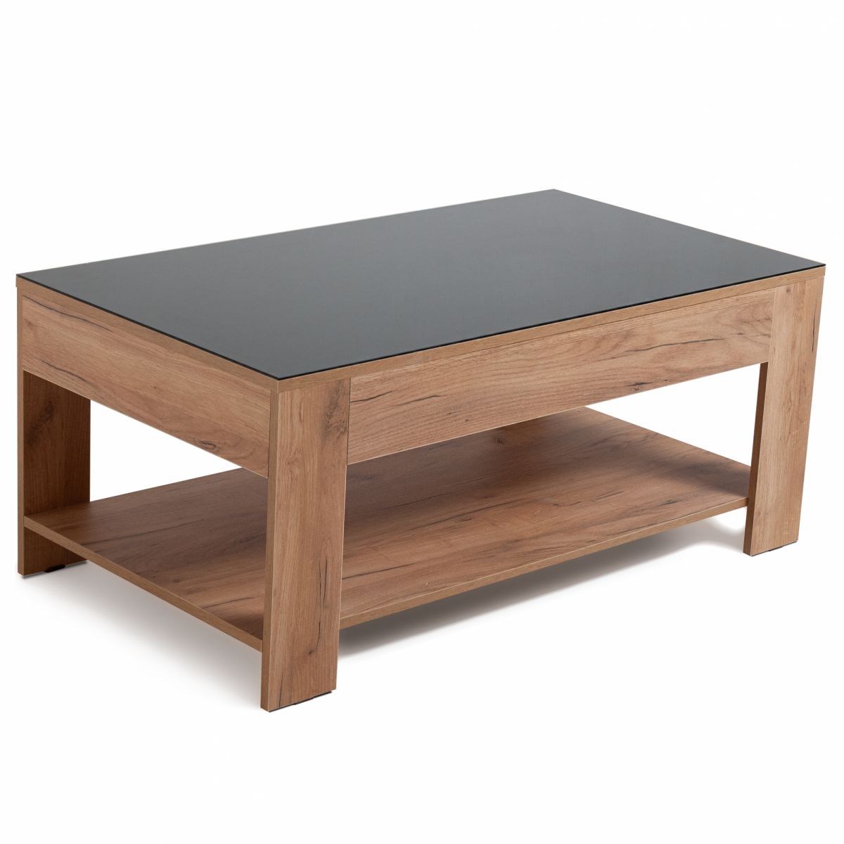 Стол журнальный BeautyStyle 26 дуб крафт золотой-стекло черное