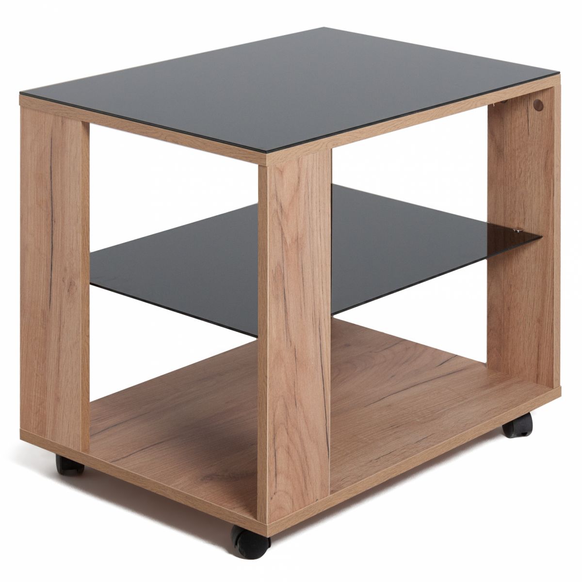 Стол журнальный BeautyStyle 5 дуб крафт золотой-стекло черное