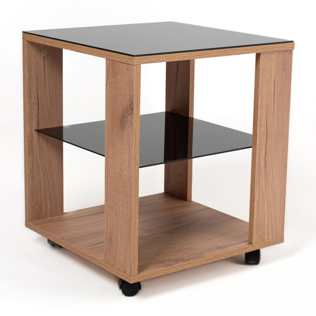 Стол журнальный BeautyStyle 6 дуб крафт золотой-стекло черное