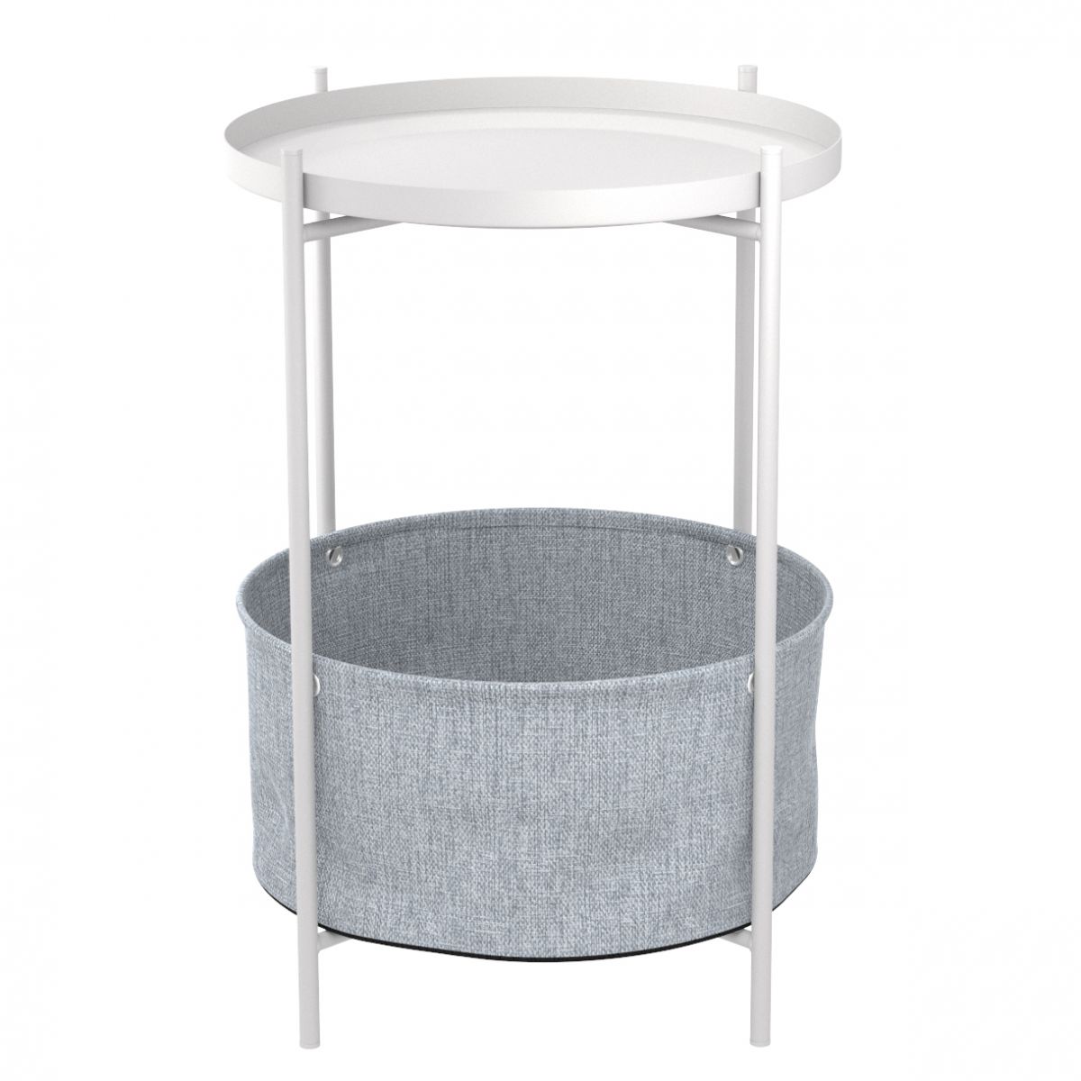 Стол журнальный Берген рогожка 82-82-белый муар