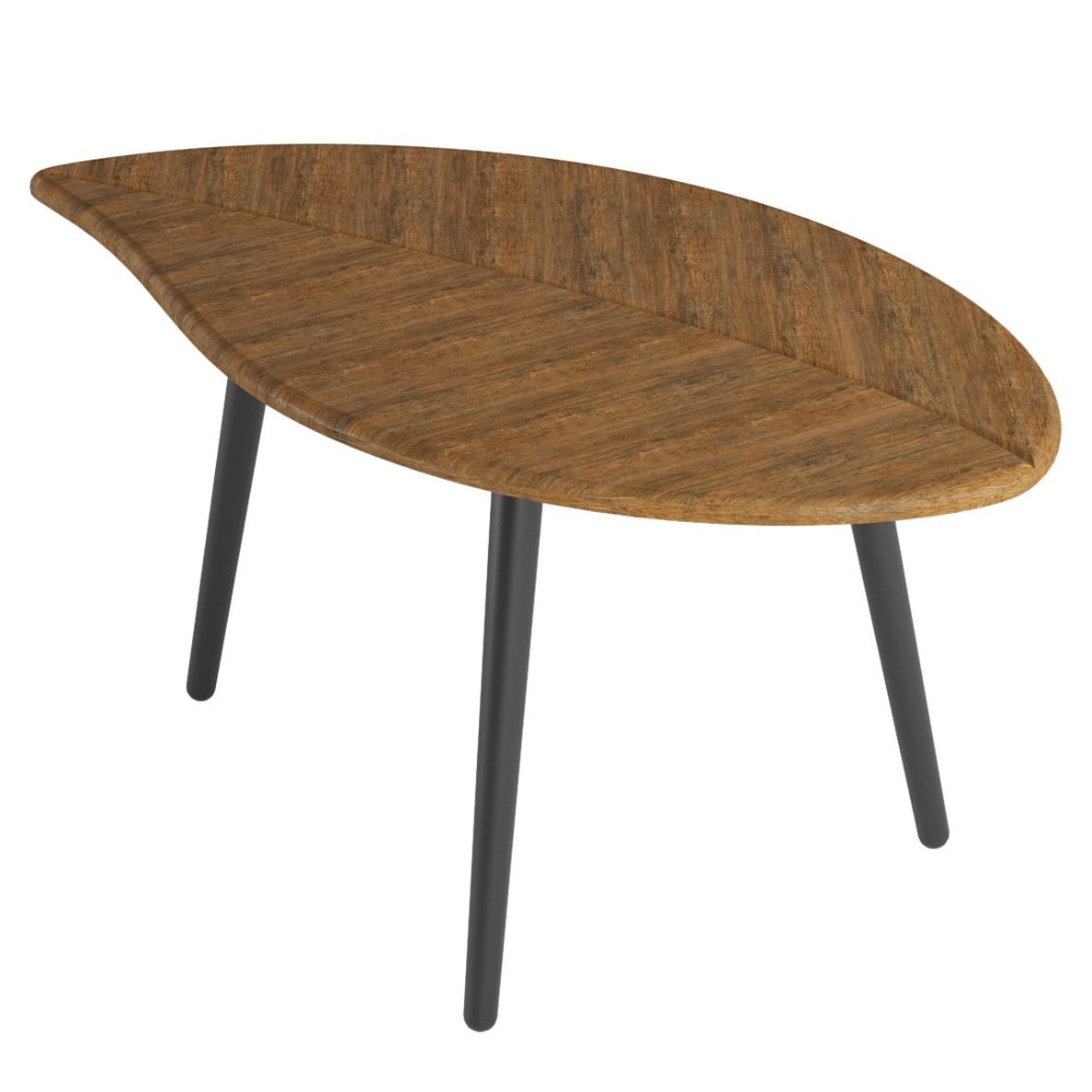 Стол журнальный Берли (12 мм) дуб американский-чёрный