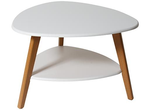 Стол журнальный Бруклин белый-дуб светлый