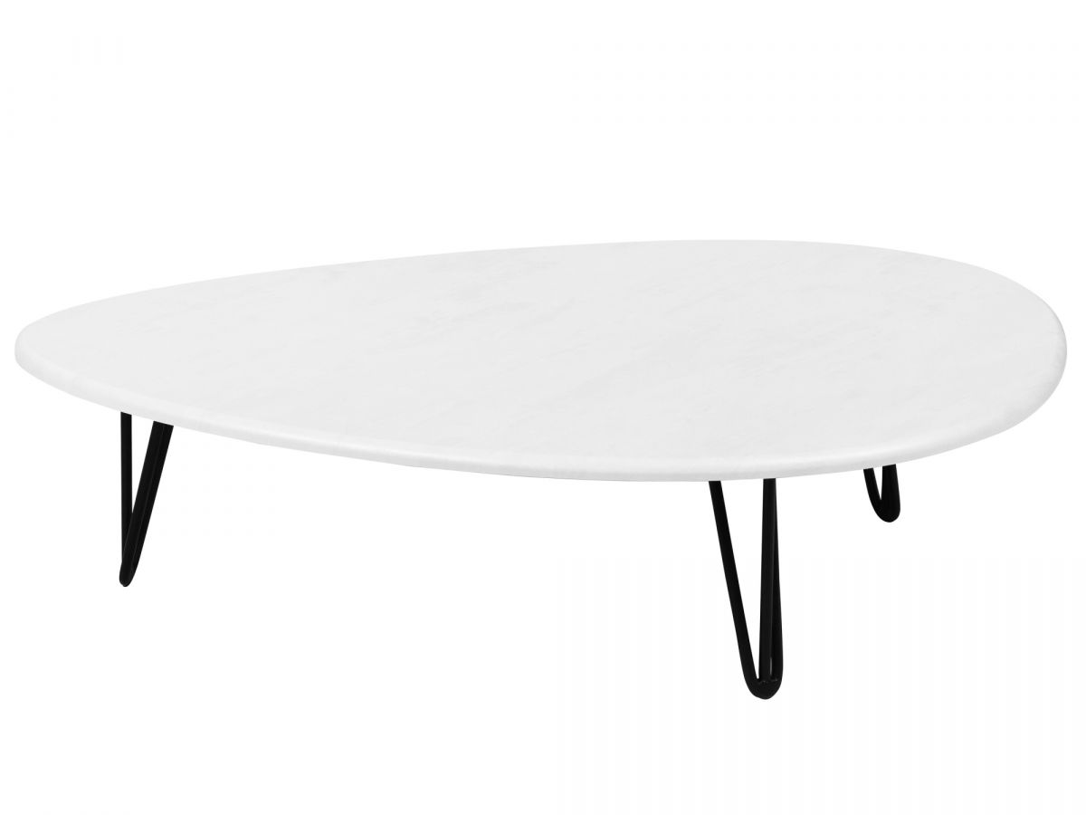 Стол журнальный Дадли белый бетон-чёрный