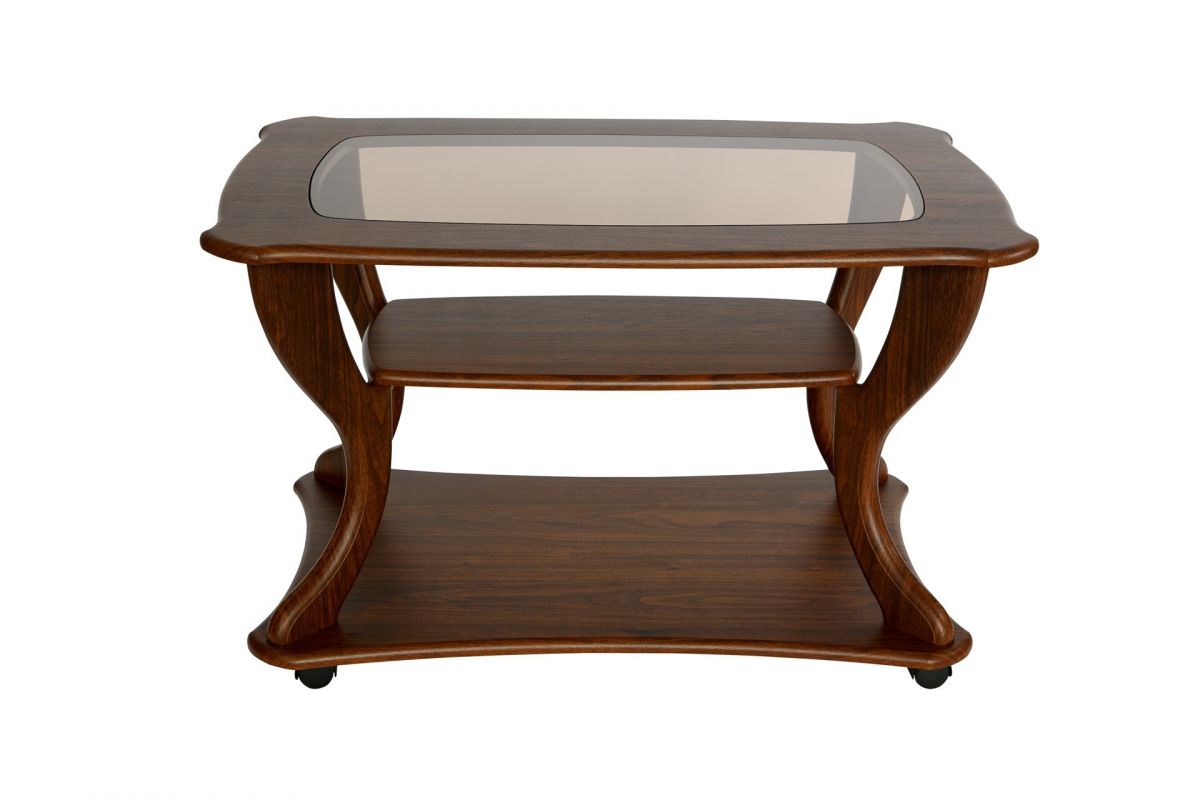 Стол журнальный Калифорния Маэстро+ стекло СЖС-02 орех