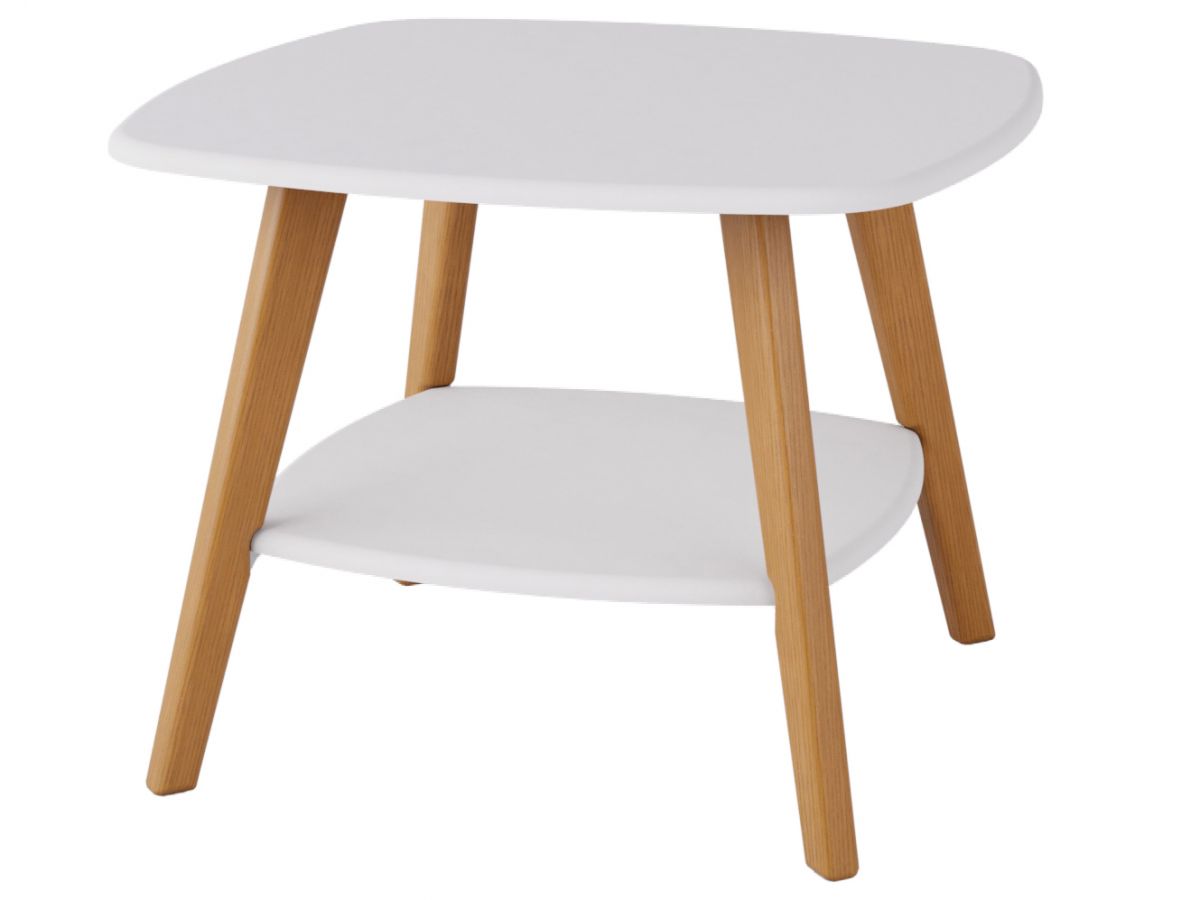 Стол журнальный Хадсон белый-дуб светлый