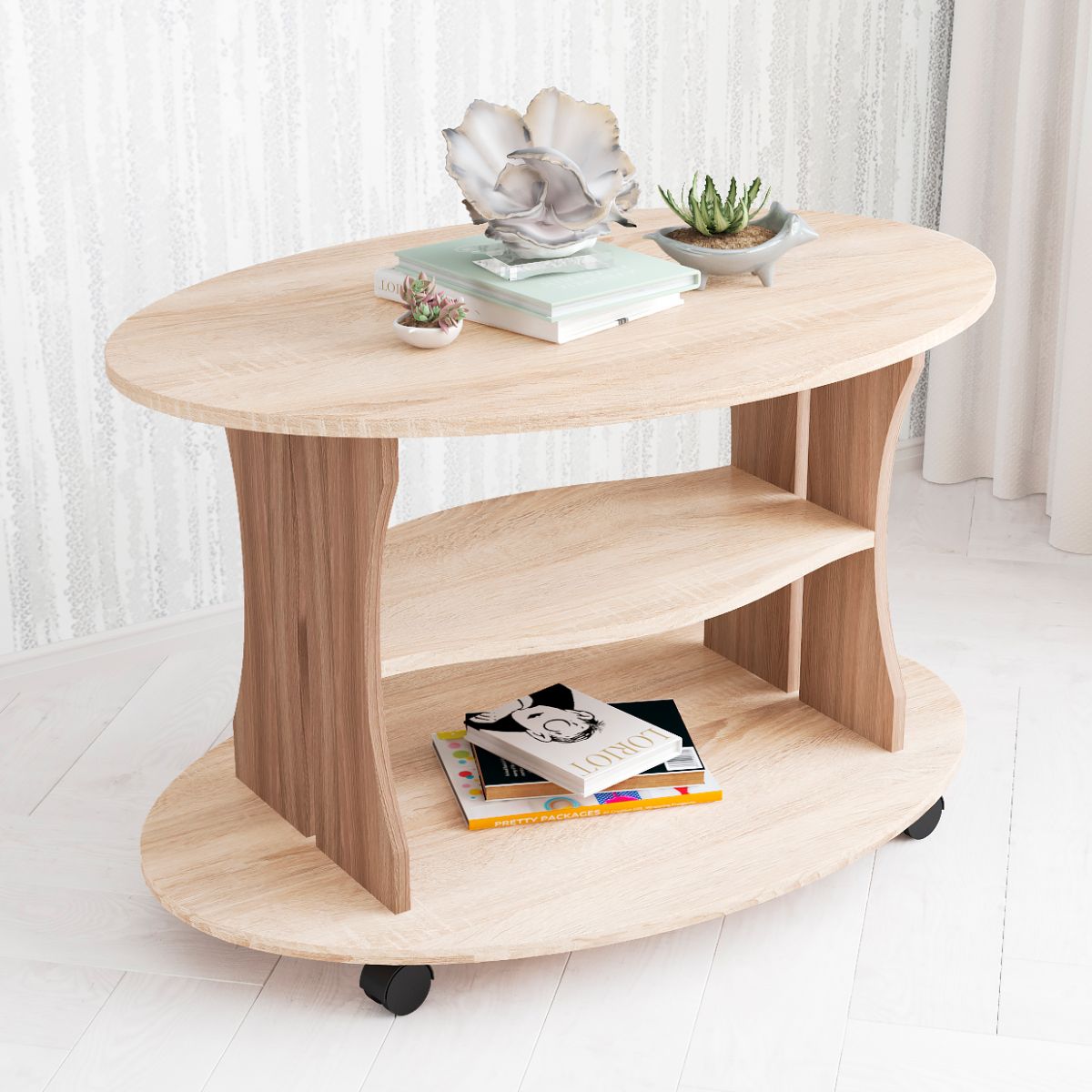 Стол Журнальный Консул-1 (560х900х600) ясень шимо-дуб сонома