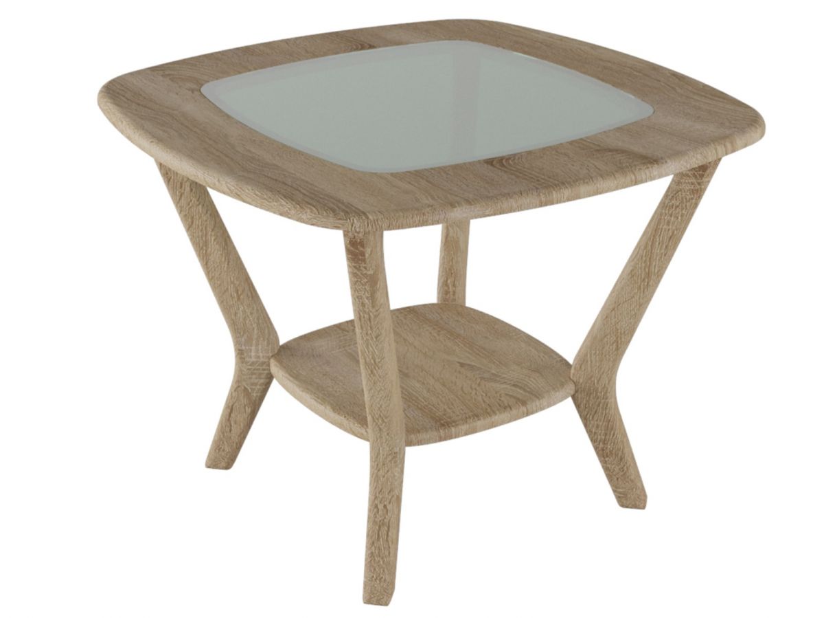 Стол журнальный Мельбурн со стеклом дуб сонома-дуб сонома