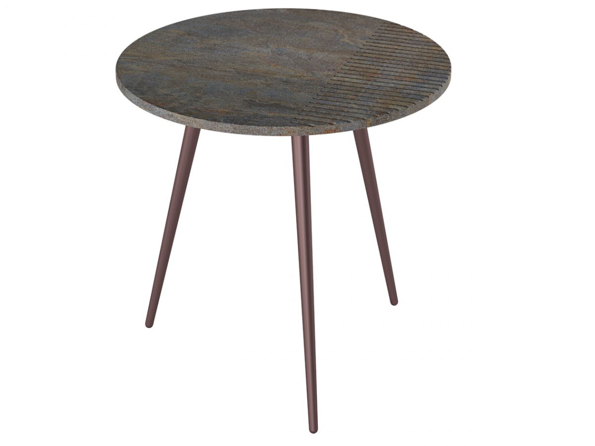 Стол журнальный Рикон Страйп гранж-винный металлик