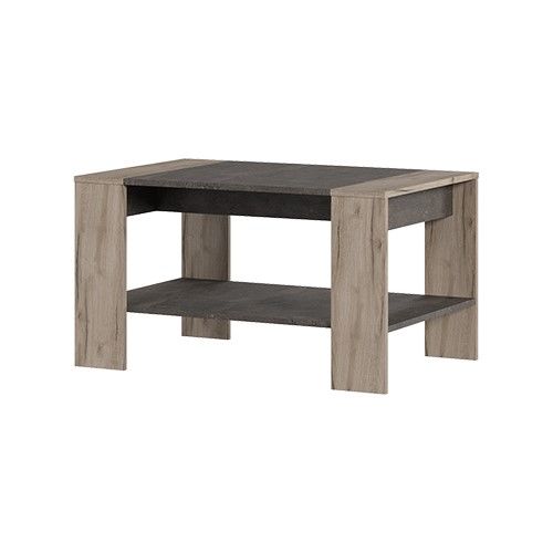 Стол журнальный РИО 2 (ножки светлые, столешница темная) дуб крафт серый-железный камень