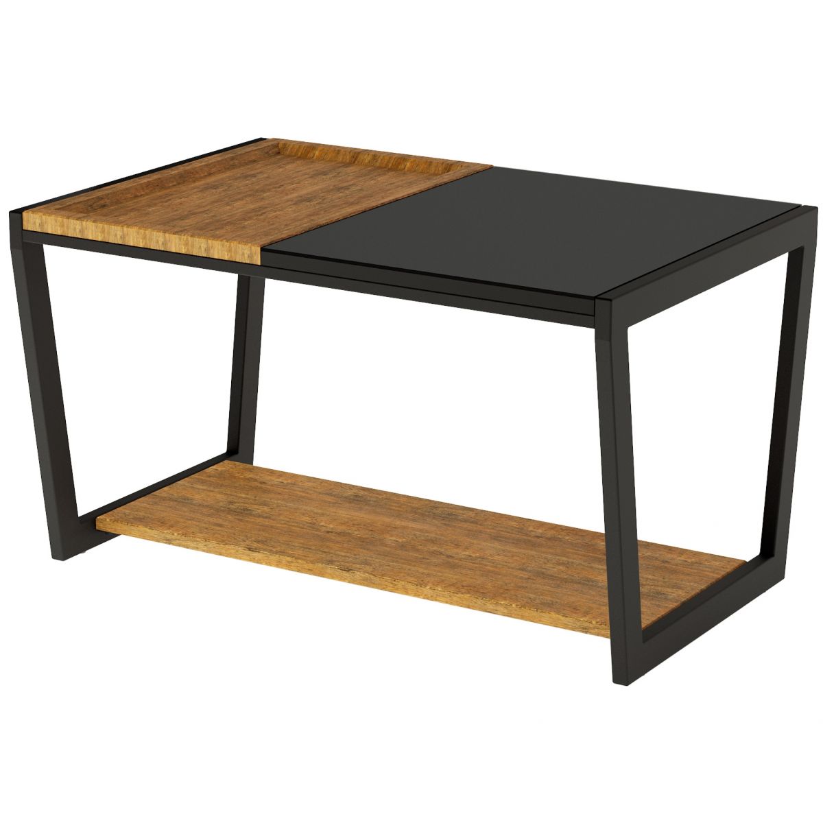 Стол журнальный Трисс дуб американский-черная лакобель-черный