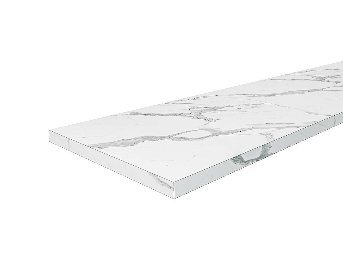 Столешница Hard-38 кромка с 4-х сторон Прямая Гранит белый 38x3000x600