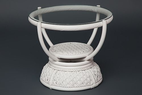 Столик кофейный Andrea ротанг, D60х50см, TCH White (белый)