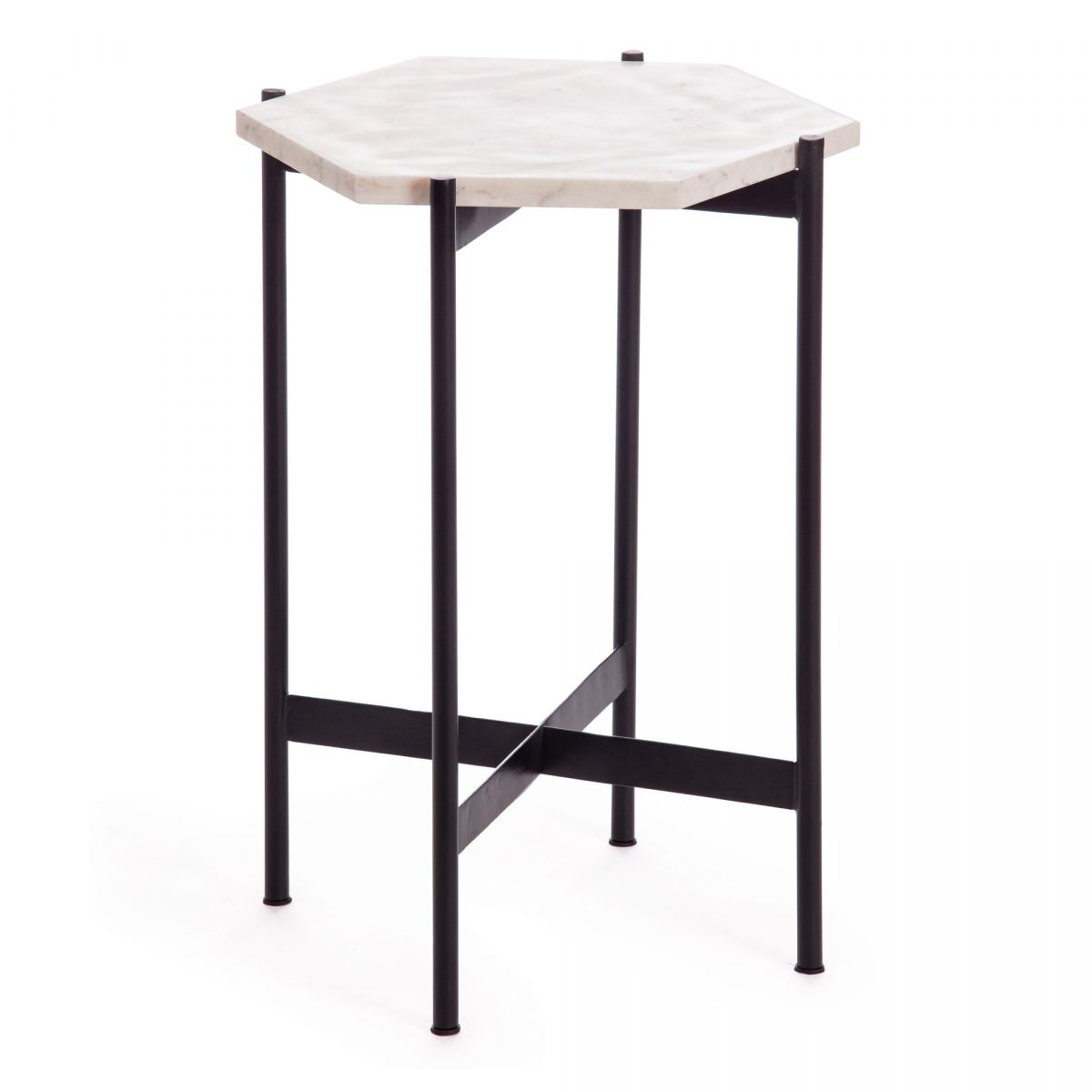 Столик кофейный Secret De Maison FENDY ( mod. 11980 ) алюминиевый сплав-мрамор, 38*38*53 см, антична