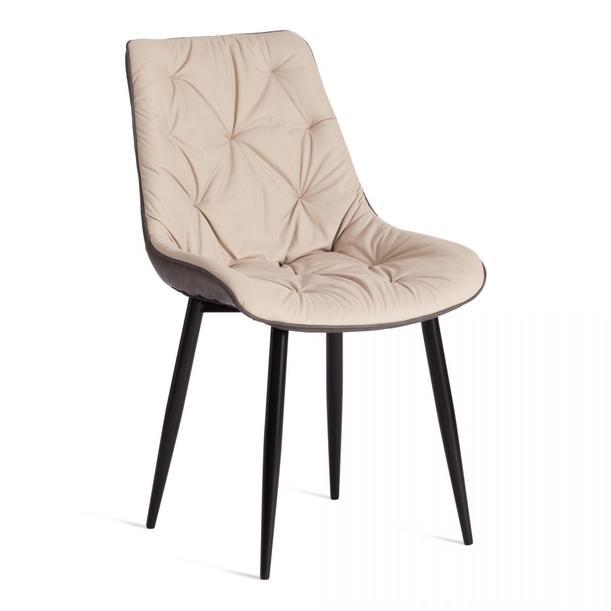 Стул ALTUS ( mod. 2334 ) - 1 шт. в упаковке ткань-экокожа-металл, 53x61x88 см, бежевый-темно-серый-ч