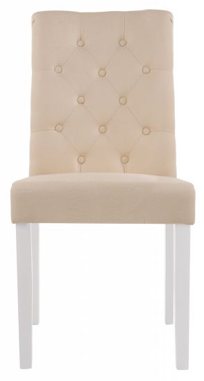 11021 Стул Amelia white - fabric cream