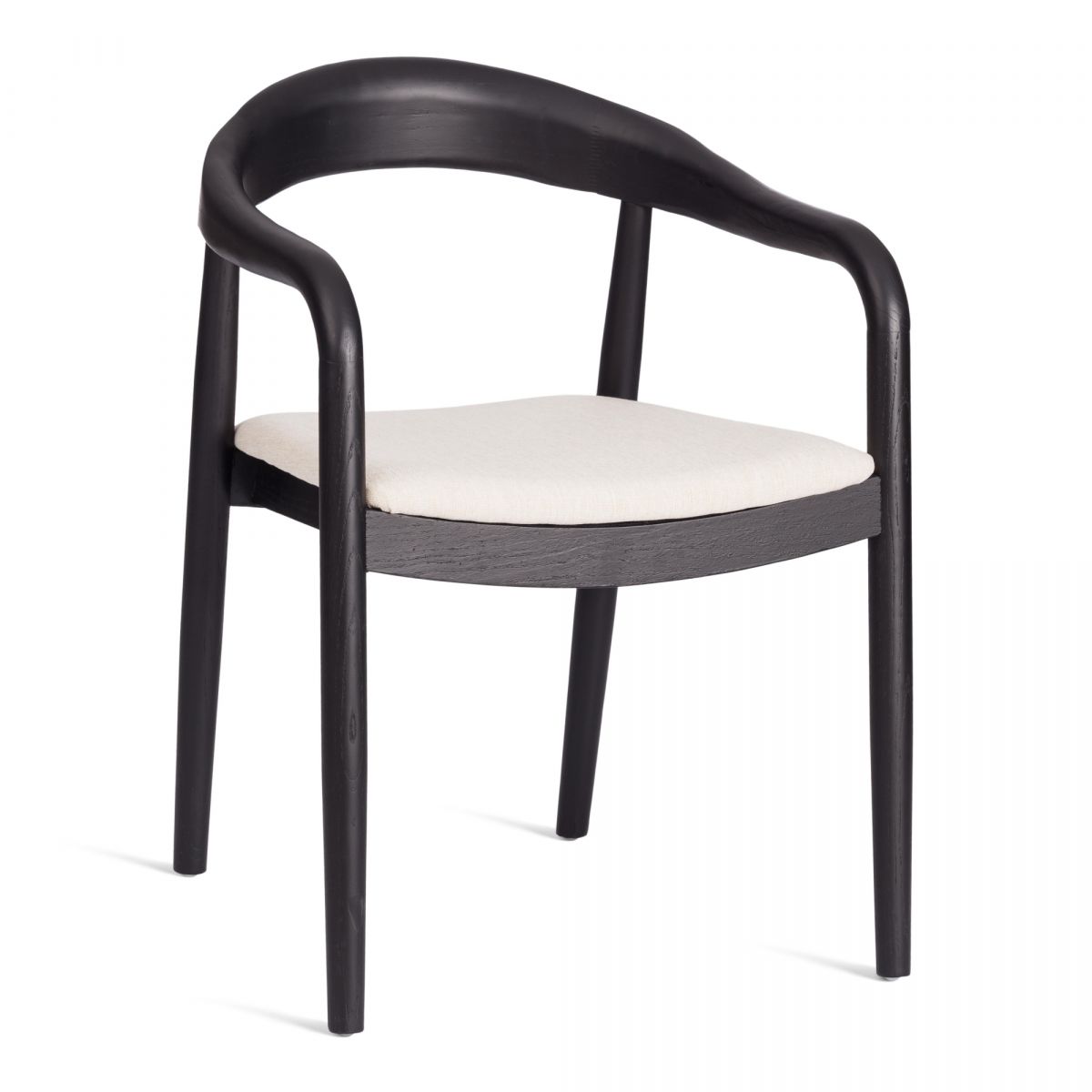 Стул BALDUR (mod.XMS-CB2921D) дерево вяз-ткань лен, 49х52х76,5 см, черный-бежевый лен