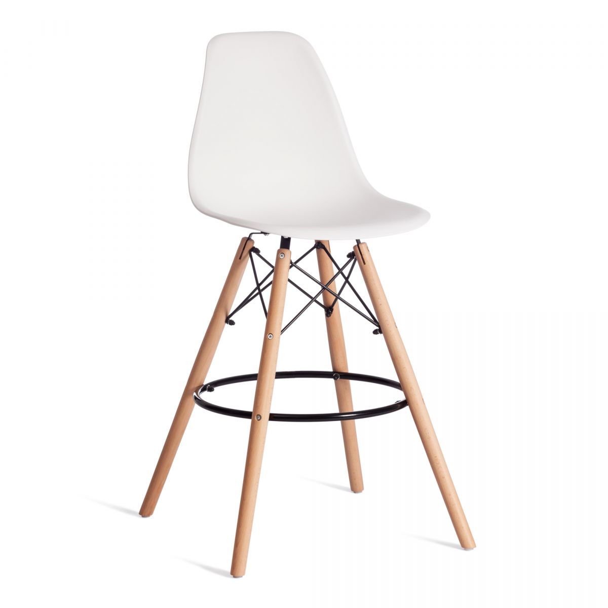 Стул барный Cindy Bar Chair (mod. 80) - 1 шт. в упаковке дерево бук-металл-пластик, 46х55х106 см, бе